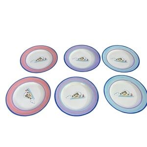 6 Nautical Compass by Marcia Ray Magnolia 8” Ceramic Plate with Compass Logo